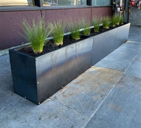 rectangular metal planter box